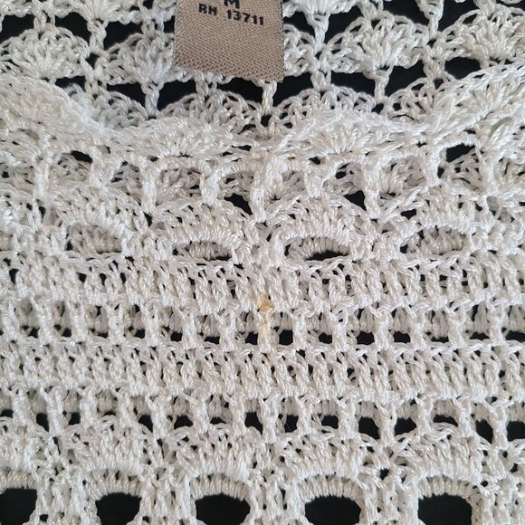 IE Crochet Open Weave Pullover Top Shirt Womens Med Boho Festival - Picture 9 of 10